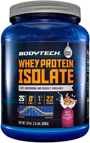 Miniatura 10 de BODYTECH Proteína de suero aislado en polvo - 25g de proteína por porción con BCAA - Absorción rápida para el crecimiento muscular y recuperación