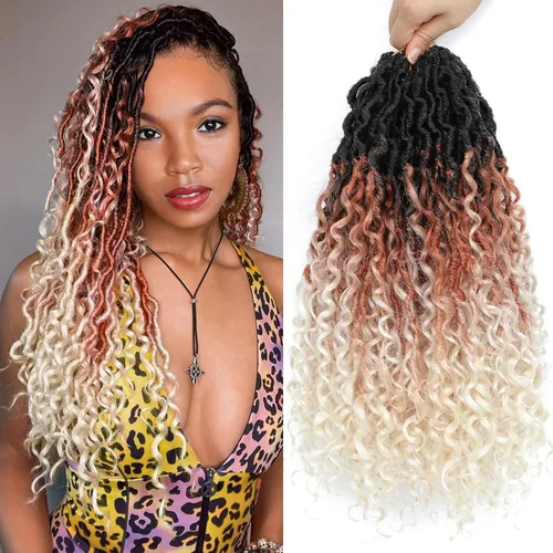 Miniatura 98 de Alicoco Goddess Locs Cabello de Ganchillo 12 Pulgadas 8 Paquetes Rastas Sintéticas de Ganchillo Para Mujeres Rastas Suaves Boho Pre-enrolladas River