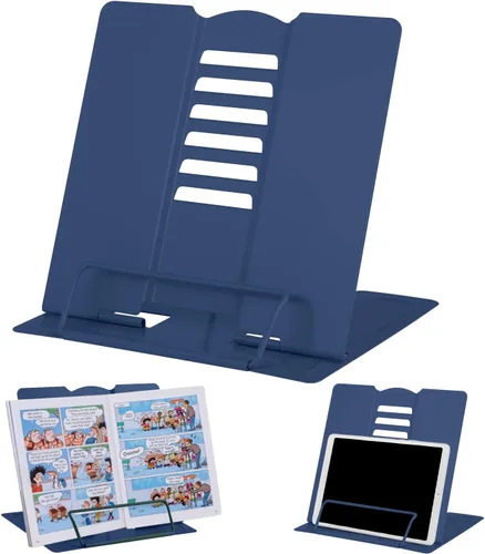 Miniatura 31 de MSDADA - Soporte de libros de escritorio, soporte de libros de lectura, de metal, ajustable, para libros de cocina, documentos, portátil