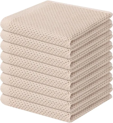 Miniatura 23 de Homaxy Paños de cocina de 100% algodón con tejido de gofre, ultra suaves, absorbentes, de secado rápido, 12 x 12 pulgadas, paquete de 6, amarillo