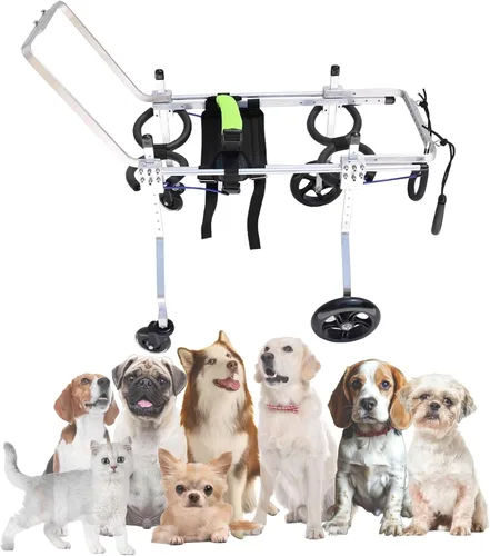 Pet Wheelchair Dog Wheelchair Dog Carts with Wheels, All Dog Breed Dog Wheelchair, Adjustable Pet Wheelchair with Handle, Small & Medium Large