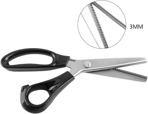 Miniatura 5 de Tijeras de corte en zig zag, tijeras de costura dentadas, tijeras de costura con mango de agarre cómodo para forro de tela, papel y uso artesanal