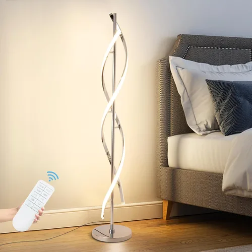 Miniatura 8 de Lámpara de pie LED moderna para sala de estar, 40 W, 3 colores, regulable y brillante que cambia de color, lámpara de pie brillante de 60 pulgadas