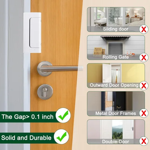 Miniatura 4 de uxcell Paquete de 2 cerraduras de seguridad para puerta para el hogar, cerradura de refuerzo de puerta de 3 pulgadas, soporta 800 libras, puertas