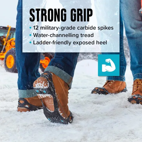 Miniatura 3 de Due North Tacos de hielo multiusos para zapatos y botas, picos de tracción para hombres y mujeres que trabajan en hielo y nieve