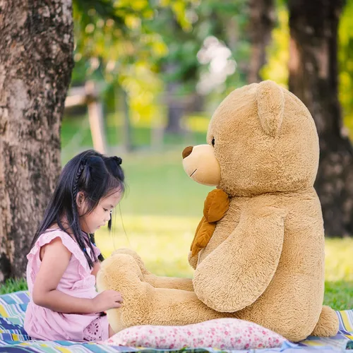 Miniatura 3 de MaoGoLan Oso de peluche gigante de 47 pulgadas, gran oso de peluche clásico para novia, novio, niños, 4 pies grande de peluche para decoración