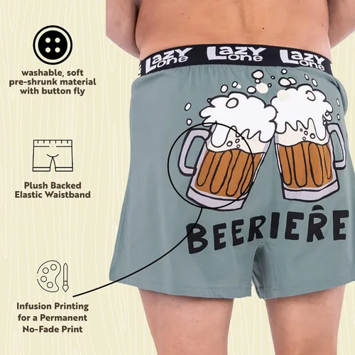 Miniatura 90 de Lazy One Divertidos boxers de animales, ropa interior humorística, novedosos pantalones cortos, regalos de broma para hombres