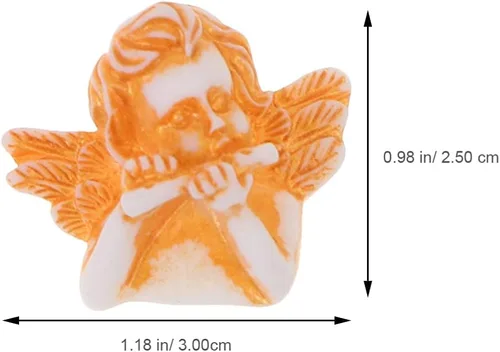 Miniatura 2 de 60 dijes de ángel 3D con parte trasera plana, adorno de resina para bricolaje, teléfono móvil, accesorios para el cabello, manualidades, dorado