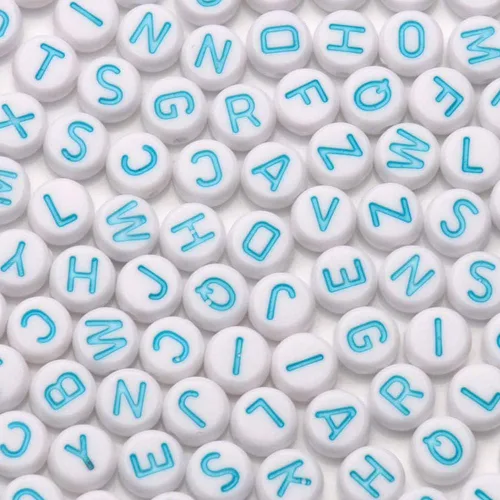 Miniatura 11 de 1200 piezas 4×7mm Cuentas de letras del alfabeto, cuentas acrílicas redondas negras y coloridas, para pulseras y hacer joyas