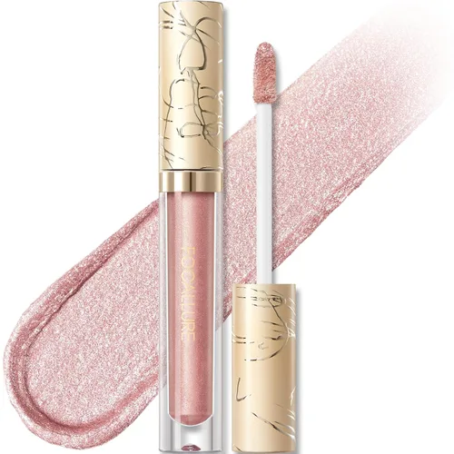 Miniatura 14 de FOCALLURE Lápiz labial líquido metálico, brillo de labios no pegajoso, color de labios de alto impacto con resistencia a la transferencia, BR01
