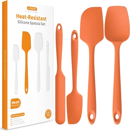 Miniatura 10 de Juego de espátulas de silicona resistentes al calor: U-Taste 600ºF - Utensilios de grado alimenticio sin costuras de alta temperatura, silicona