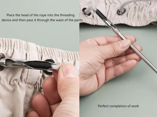 Miniatura 5 de YEQIN Herramienta de enhebrador de cordón, herramienta de repuesto fácil y rápida con cordón para chaquetas, trajes de baño, pantalones, pantalones