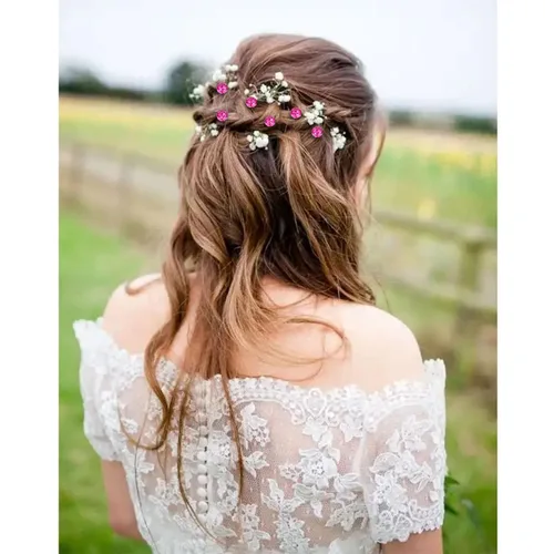 Miniatura 4 de YISSION Mini accesorios para el cabello con diamantes de imitación, 40 horquillas de cristal brillante y pequeños pasadores decorativos para bodas