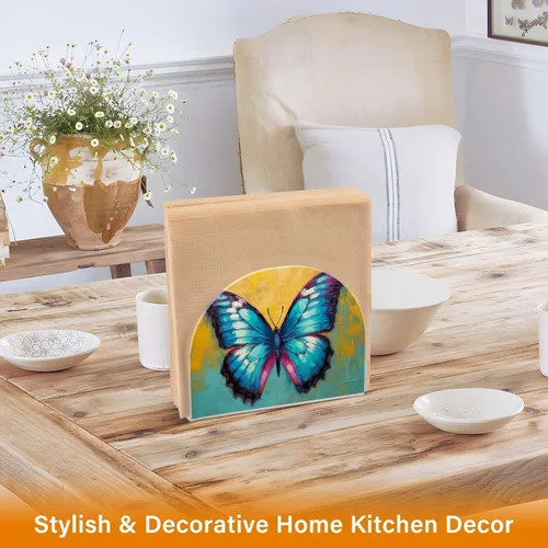 Miniatura 5 de Napkin Holder Butterfly Painting Napkin Holders for Tables, Clear Acrylic Napkin Holders Cocktail Napkin Holder for Kitchen Restaurant Bar Home Decor