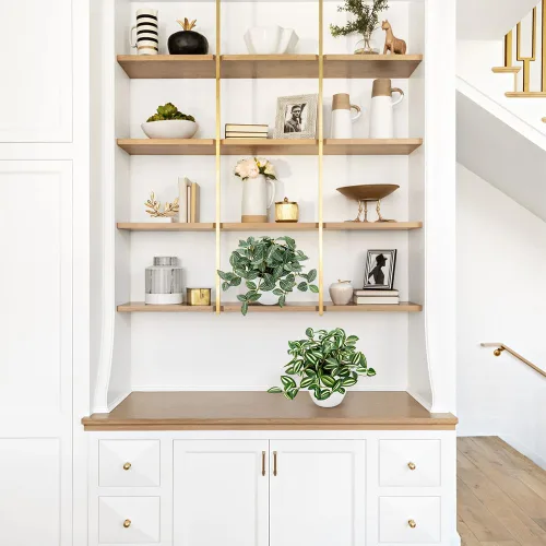 Miniatura 7 de Hollyone Plantas falsas, 2 paquetes de plantas artificiales de interior con maceta de plástico blanco, pequeña planta falsa en maceta para el hogar