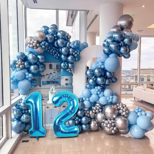 Miniatura 4 de Globos gigantes de papel aluminio azul del número 20 de 40 pulgadas, globos gigantes de helio número 20 para niños y niñas, decoraciones de azul