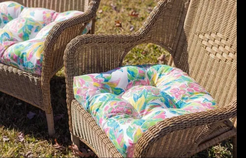 Miniatura 65 de RSH DECOR: Sunbrella 3-Piece Tufted Wicker Cushion Set 44" x 22" & 22" x 22" Outdoor Loveseat & U-Shaped Seat Cushions Crafted with