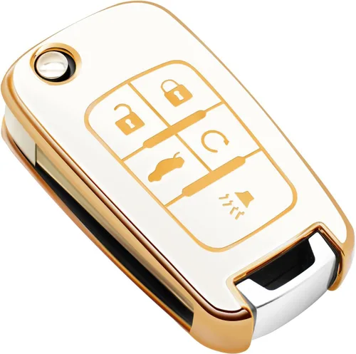 Miniatura 8 de FEYOUN Funda para llavero compatible con Chevy Chevrolet Equinox Camaro Cruze Malibu Sonic Volt Spark Impala Buick Encore Allure TPU remoto sin Negro