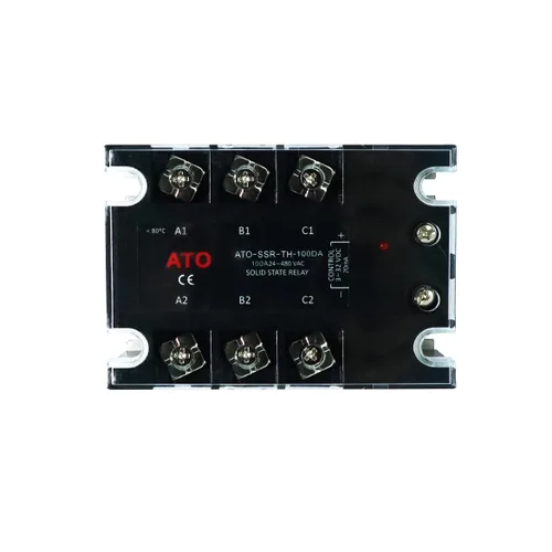 Miniatura 5 de Relé de estado sólido ATO SSR-60DA CC a CA, relé trifásico con indicador LED, entrada 3-32V CC, salida 24-480V CA (60A)