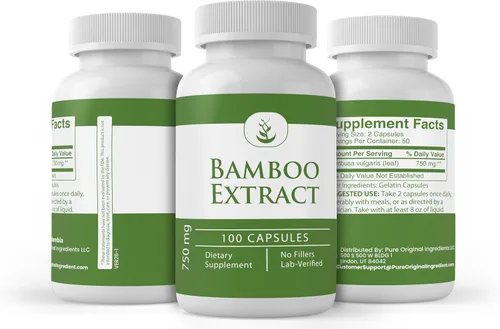 Miniatura 4 de Pure Original Ingredients Extracto de bambú, (100 cápsulas) siempre puro, sin aditivos ni rellenos, verificado por laboratorio