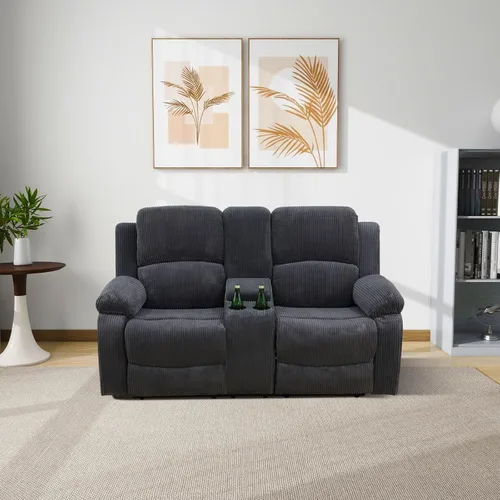 Miniatura 44 de Conjunto de sofá para sala de Estar, sillón reclinable de cuero transpirable, sofá de 3 plazas para cine en casa con portavasos para apartamento