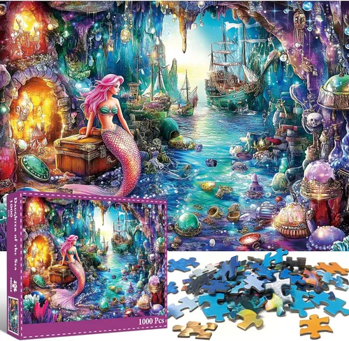 Miniatura 2 de Rompecabezas de 1000 Piezas para Adultos, Rompecabezas de Sirena del Mar, Rompecabezas Imposible Difícil Desafiante para Adultos, Rompecabezas