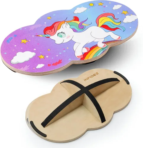 Miniatura 7 de Tabla de Equilibrio de Madera para Niños, Tabla Tambaleante para Equilibrio, Soporte de Tabla de Equilibrio para Niños Pequeños, Tablas