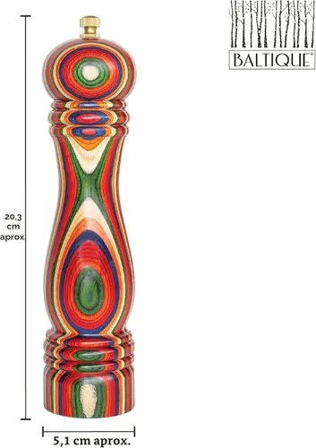 Miniatura 7 de Molinillo de pimienta Baltique Marrakesh – Molinillo de pimienta de madera colorida de 8 pulgadas con mecanismo de molienda de acero inoxidable