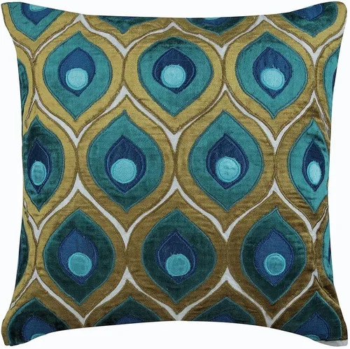 Miniatura 7 de The HomeCentric Fundas de almohada decorativas con bordes de 12 x 12 pulgadas Funda de cojín de seda de arte moderno Fundas de almohada verdes