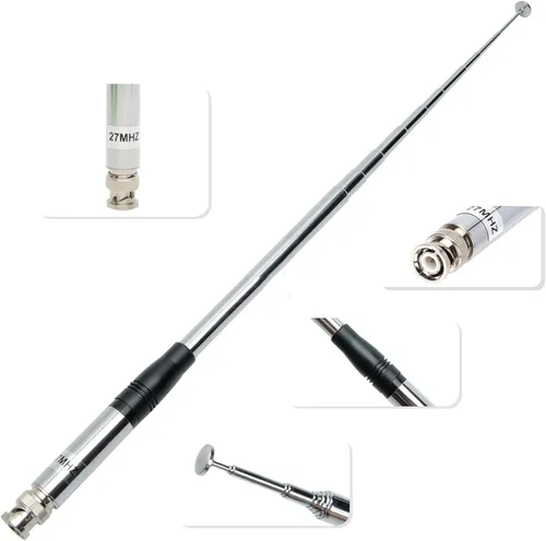 Miniatura 5 de Antena CB de 27 MHz telescópica con base magnética de 2.16 pulgadas y cable de 196.85 pulgadas PL259 conector BNC macho de 9 pulgadas a 51 pulgadas