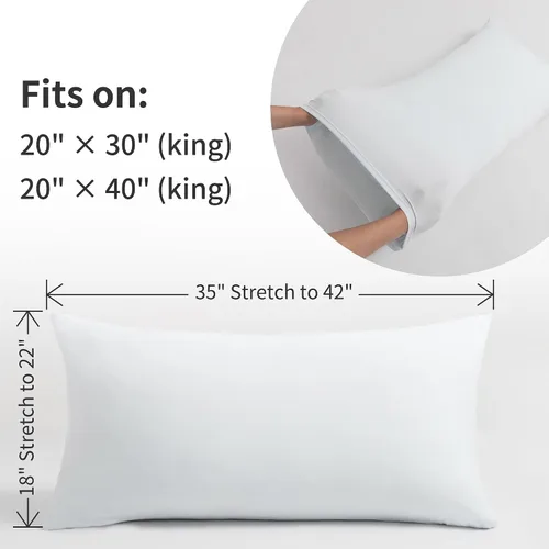 Miniatura 101 de Juego de 2 fundas de almohada pequeñas de punto Jersey Knit para viajes o niños pequeños de 12 x 16 pulgadas, 13 x 18 o 14 x 20 pulgadas, sobre