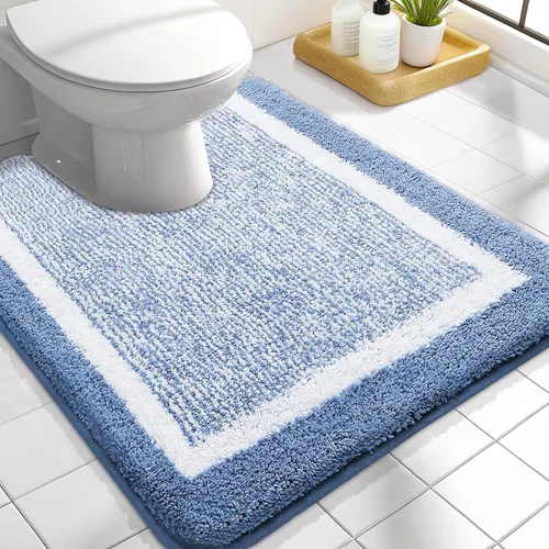 Miniatura 34 de OLANLY Alfombras de baño 24x16, tapete de baño de microfibra extra suave y absorbente, antideslizante, lavable a máquina, alfombra de baño esponjosa