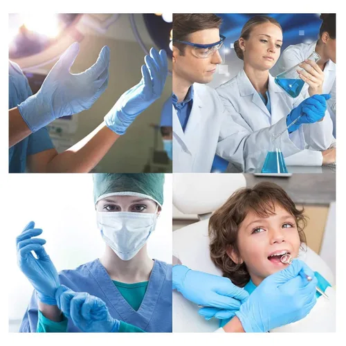 Miniatura 5 de Jointown Guantes básicos de examen de vinilo, guantes de seguridad, sin látex y sin polvo, guantes médicos desechables Synmax, BMPF3002 medianos