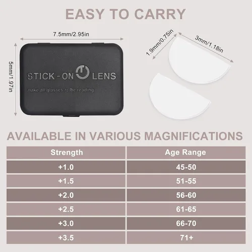 Miniatura 7 de Stick-on Bifocal Readers for Sunglasses, No Water or Adhesive Needed, Reusable Reading Lenses for Glasses Goggles