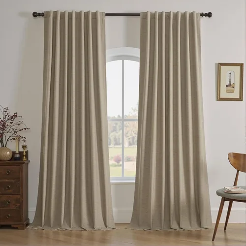Miniatura 52 de UHITECH Cortinas opacas de 35 pulgadas de largo para sala de estar, 2 paneles, cortina opaca corta para cocina para ventanas pequeñas, cortinas