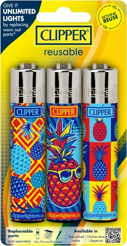 Miniatura 7 de Clipper - Encendedor clásico grande reutilizable - Paquete a granel de encendedores recargables icónicos premium - Reemplaza butano, pedernal