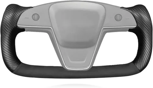 Miniatura 41 de MEWANT Funda para volante de automóvil de piel sintética cosida a mano para Tesla Yoke Model S Plaid 2021-2023/Model X 2021-2023, accesorios