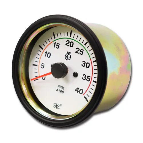 Miniatura 2 de Motor Meter Racing Universal Tacómetro para Motor Diesel de 85 mm 3-3/8" para Alternador Terminal W 4000 RPM Dial Blanco en Salpicadero 12/24 Volt