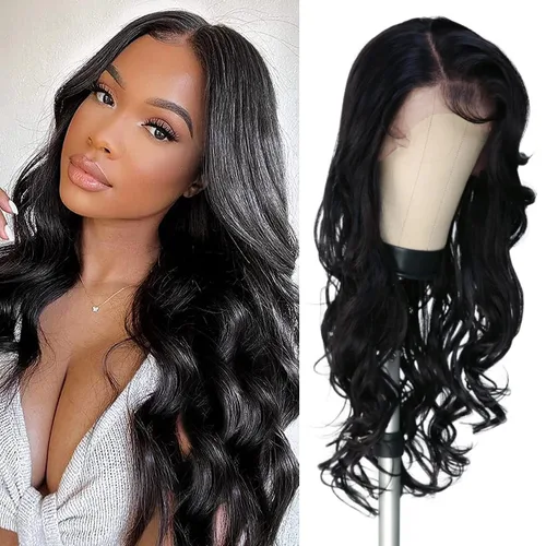 Miniatura 10 de GLAM21USA Peluca de encaje frontal HD con ondas sueltas de 13 x 6 pulgadas, sin pegamento, invisible, transparente, encaje frontal, mezcla