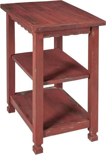Miniatura 9 de Alaterre Furniture Country Cottage - Mesita de noche rústica de granja, mesa auxiliar estrecha de 3 niveles con acabado desgastado desgastado
