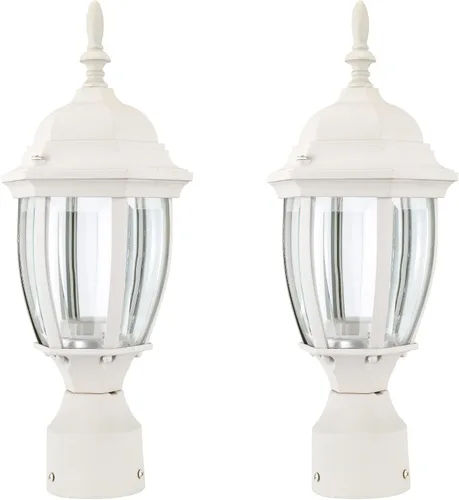 Miniatura 7 de LIT-PaTH Accesorio de iluminación LED para exteriores, farol de poste, 9.5 W, 800 lúmenes, blanco cálido de 3000 K, carcasa de aluminio más vidrio