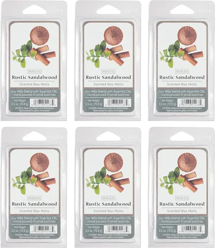 Miniatura 3 de Hosley Cubitos de cera perfumada de pan de nuez de plátano, juego de 6 a 2.5 onzas cada uno, vertidos a mano con aceites esenciales, compra al por
