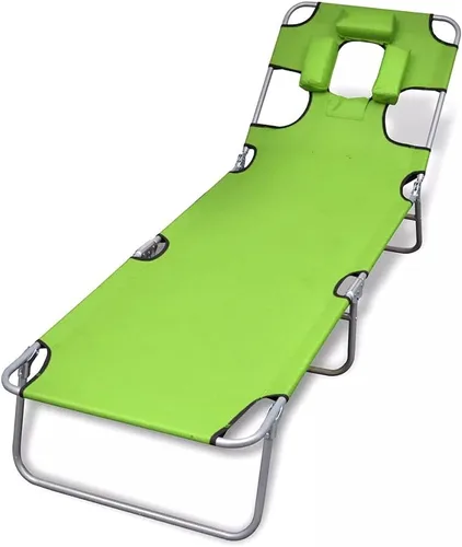 Miniatura 9 de Silla de jardín, tumbona de patio, tumbona de playa, tumbonas para exteriores con agujero para la cara, 3 posiciones ajustables, sillas reclinables