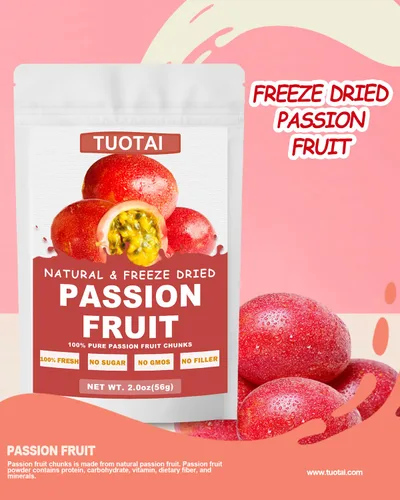 Miniatura 3 de Fruta de la pasión liofilizada, 2 onzas, trozos de maracuyá para pasteles, bebidas y alimentos para hornear