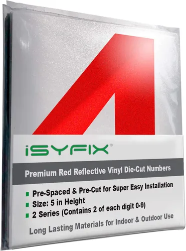 Miniatura 44 de iSYFIX Calcomanías de Números de Vinilo Verde Manzana – 1.5 Pulgadas Autoadhesivas (2 Juegos) – Calcomanía Premium Troquelada y Pre-espaciada