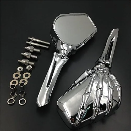 SMT-Espejos de esqueleto de calavera cromados compatibles con Suzuki Gsxr 600 750 1000 Hayabusa Cruiser [B075VMJNLK]