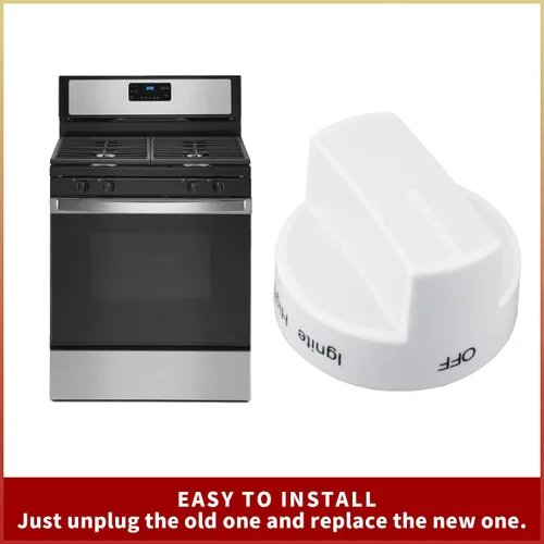 Miniatura 4 de WPW10339443 - Pomo para estufa de gas para horno, pieza de repuesto blanca, para quemador de superficie, compatible con Whirlpool, reemplazos
