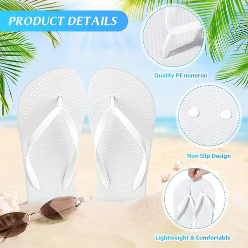 Miniatura 5 de Bonuci Flip Flops Bulk Wedding Hotel Spa Slippers with Size Cards Drawstring Bags Wedding Party Favors