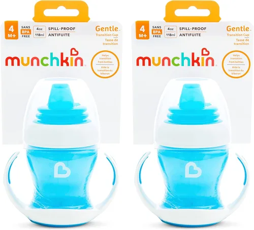 Miniatura 7 de Munchkin® Gentle™ Transition Sippy Trainer Cup, 4 Onzas, Paquete de 2, Azul