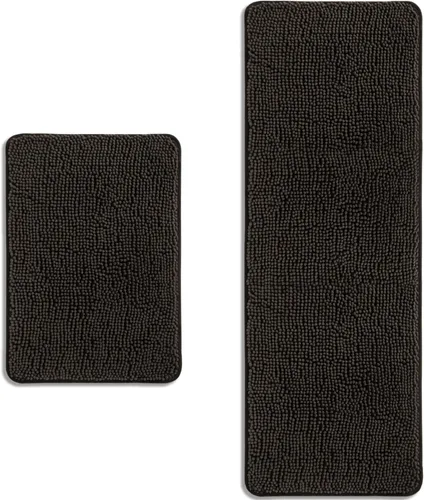 Miniatura 59 de Alfombra de baño pequeña de 12 x 18 pulgadas, lavable y absorbente, antideslizante, alfombra de baño de felpilla gruesa y suave para baño, ducha